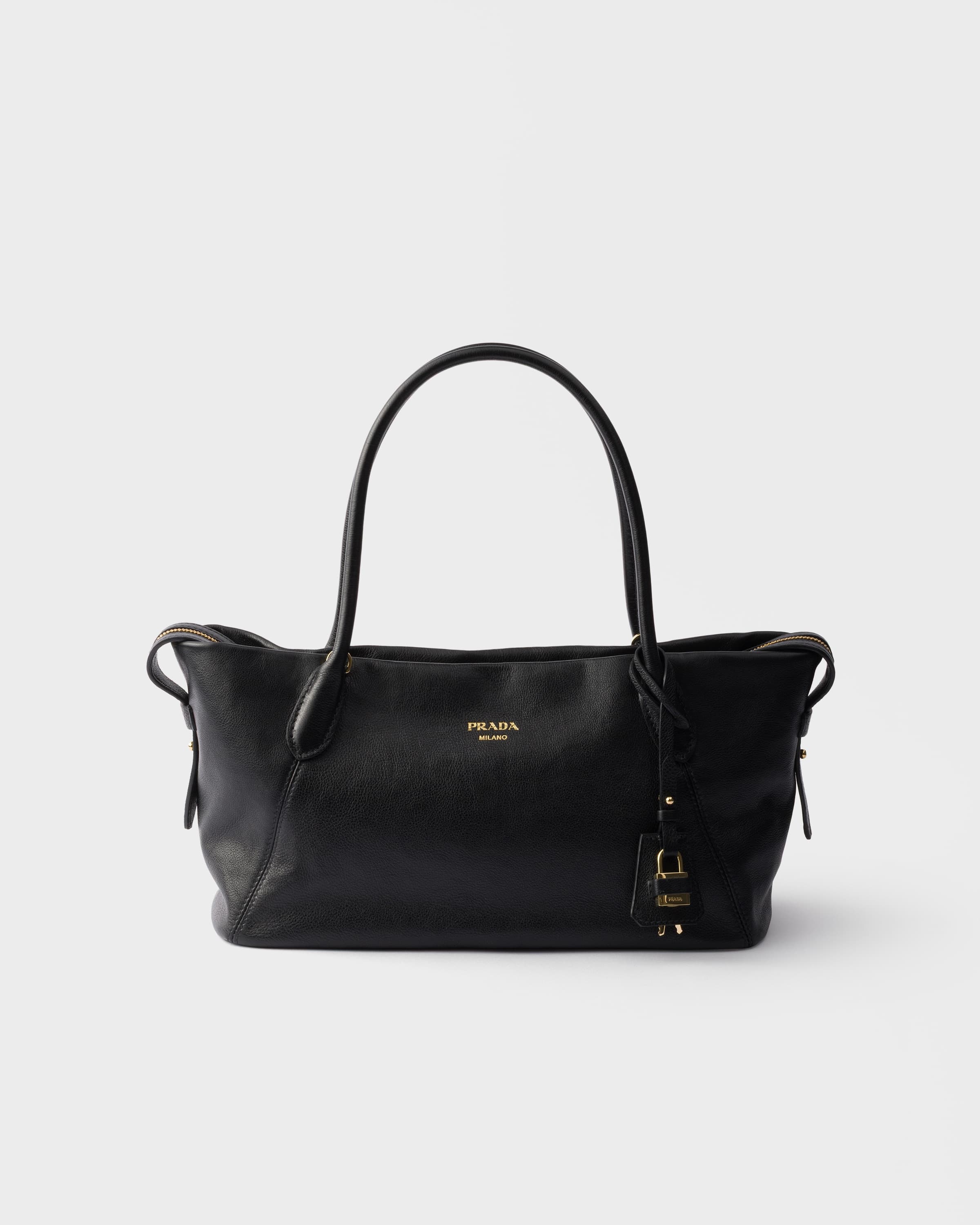 Ouvert large leather tote bag — Black — 1BG661_2HF2_F0002_V_OOO