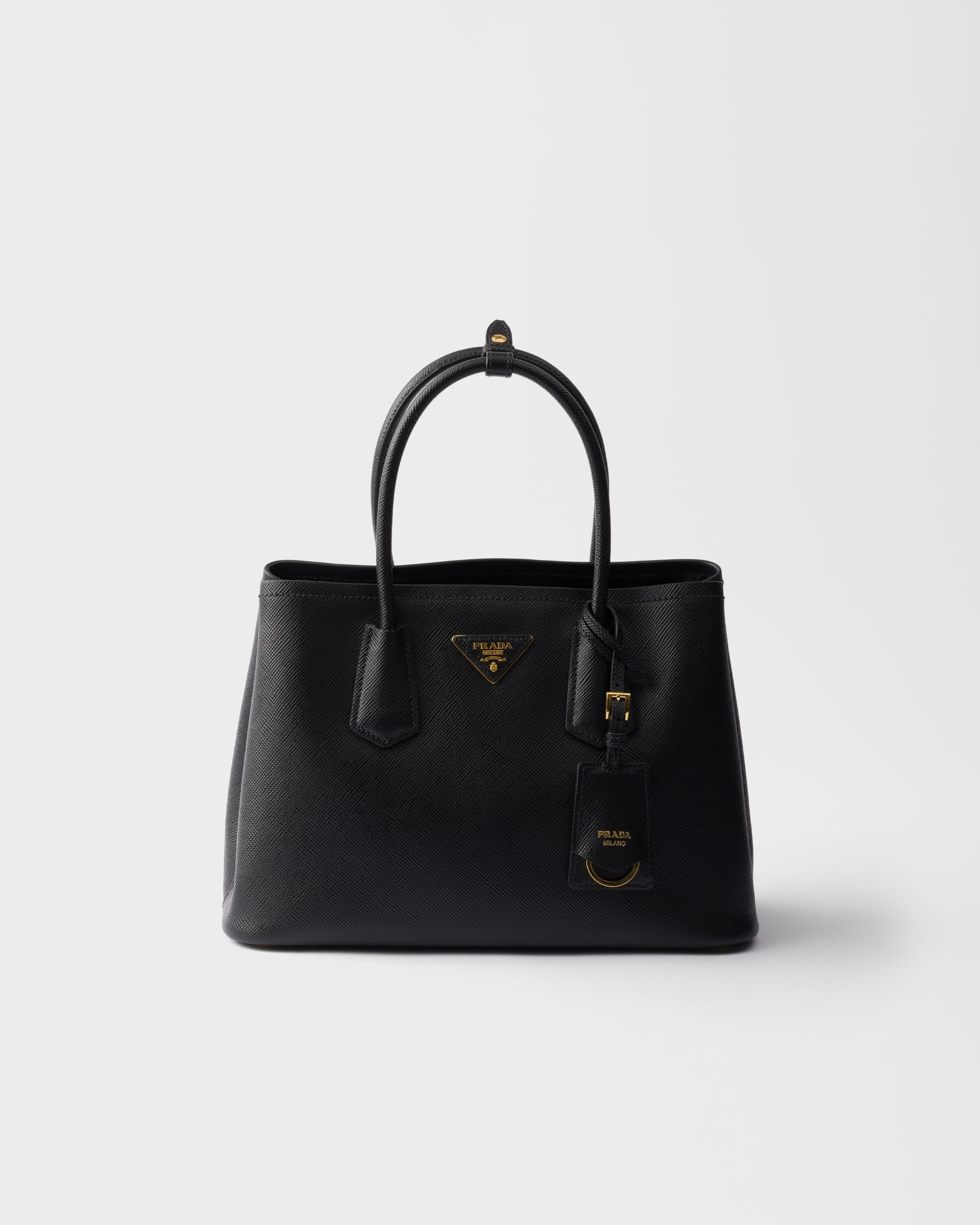 Double medium Saffiano leather bag — Black — 1BG887_2A4A_F0002_V_DOG