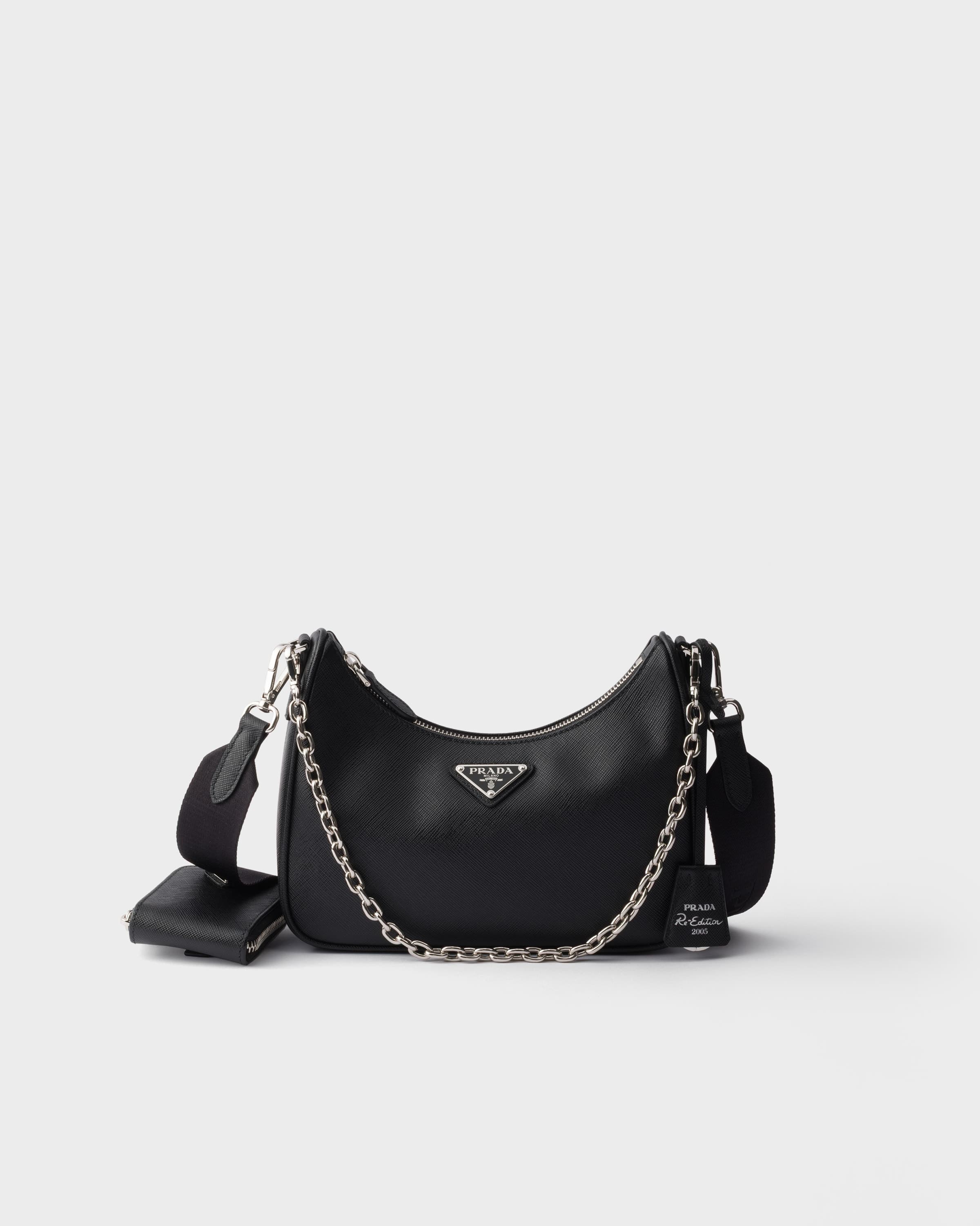Re-Edition 2005 Saffiano leather bag — Black — 1BH204_NZV_F0002_V_V2P