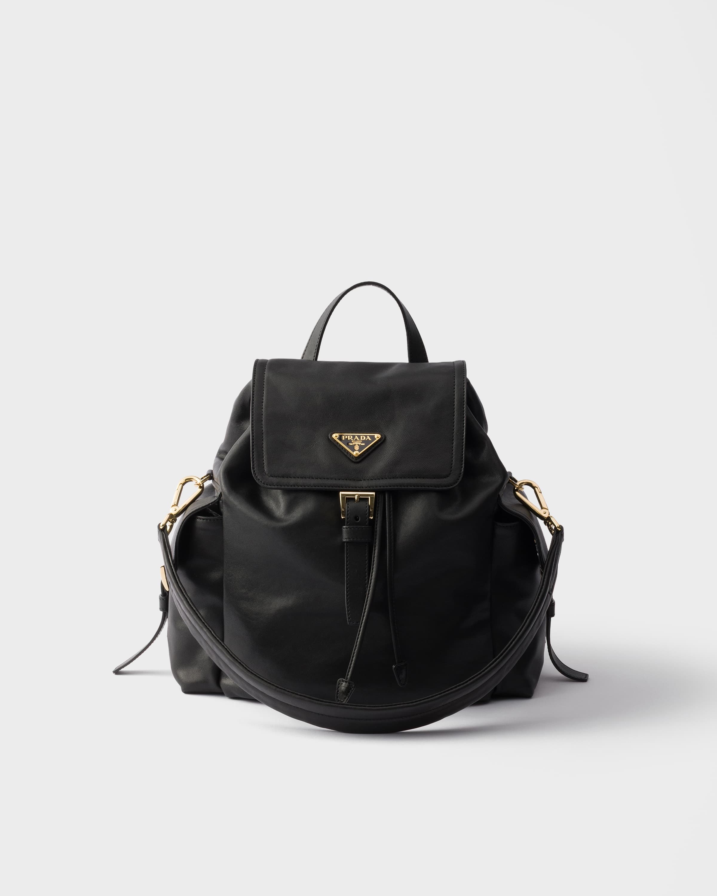 Explore medium nappa leather backpack — Black — 1BZ080_2DX8_F0002_V_OOO