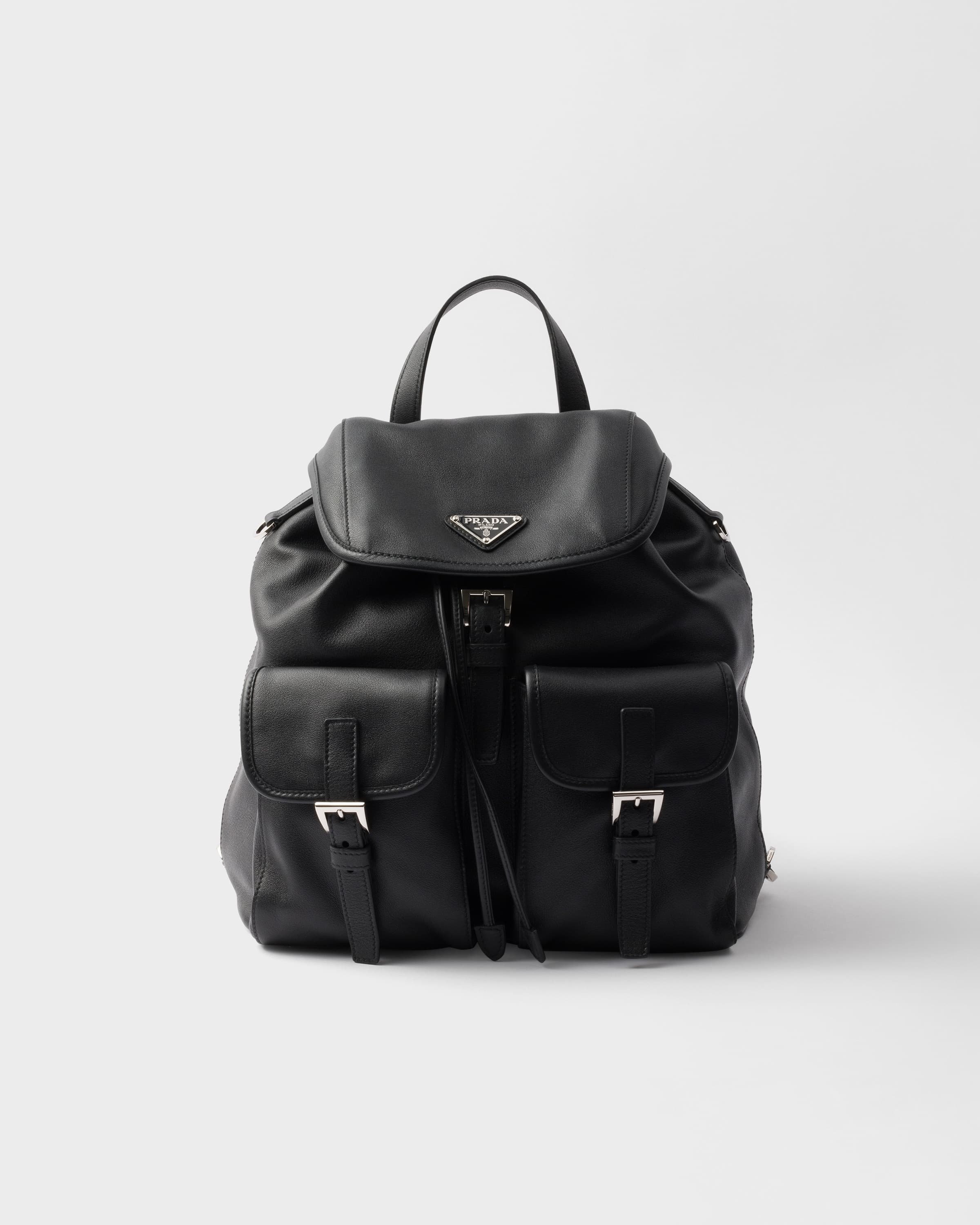 Medium leather backpack — Black — 1BZ811_2HE5_F0002_V_DSM