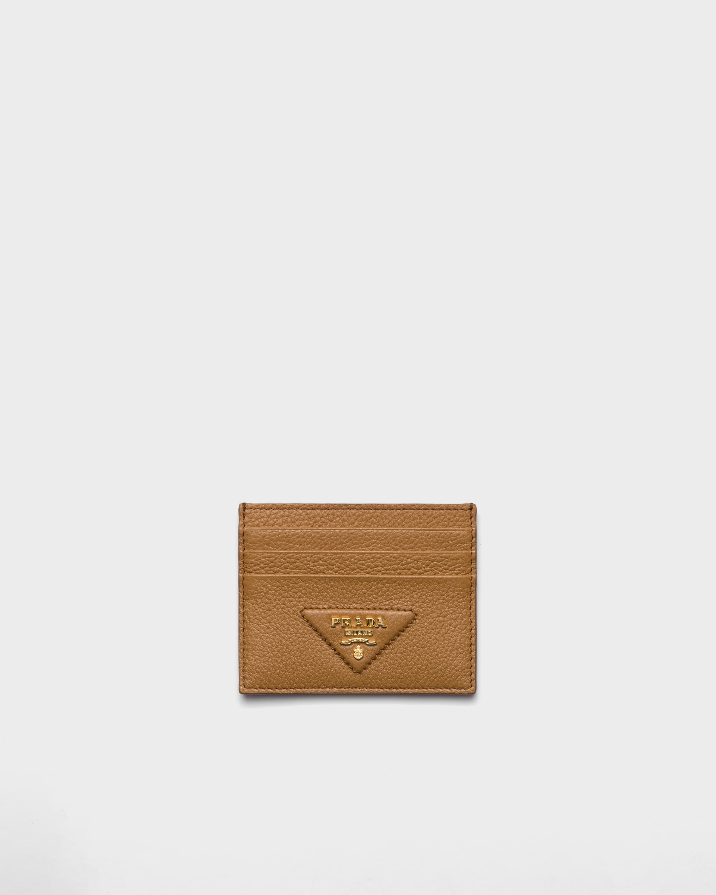 Leather card holder — Caramel — 1MC025_2BBE_F03CW