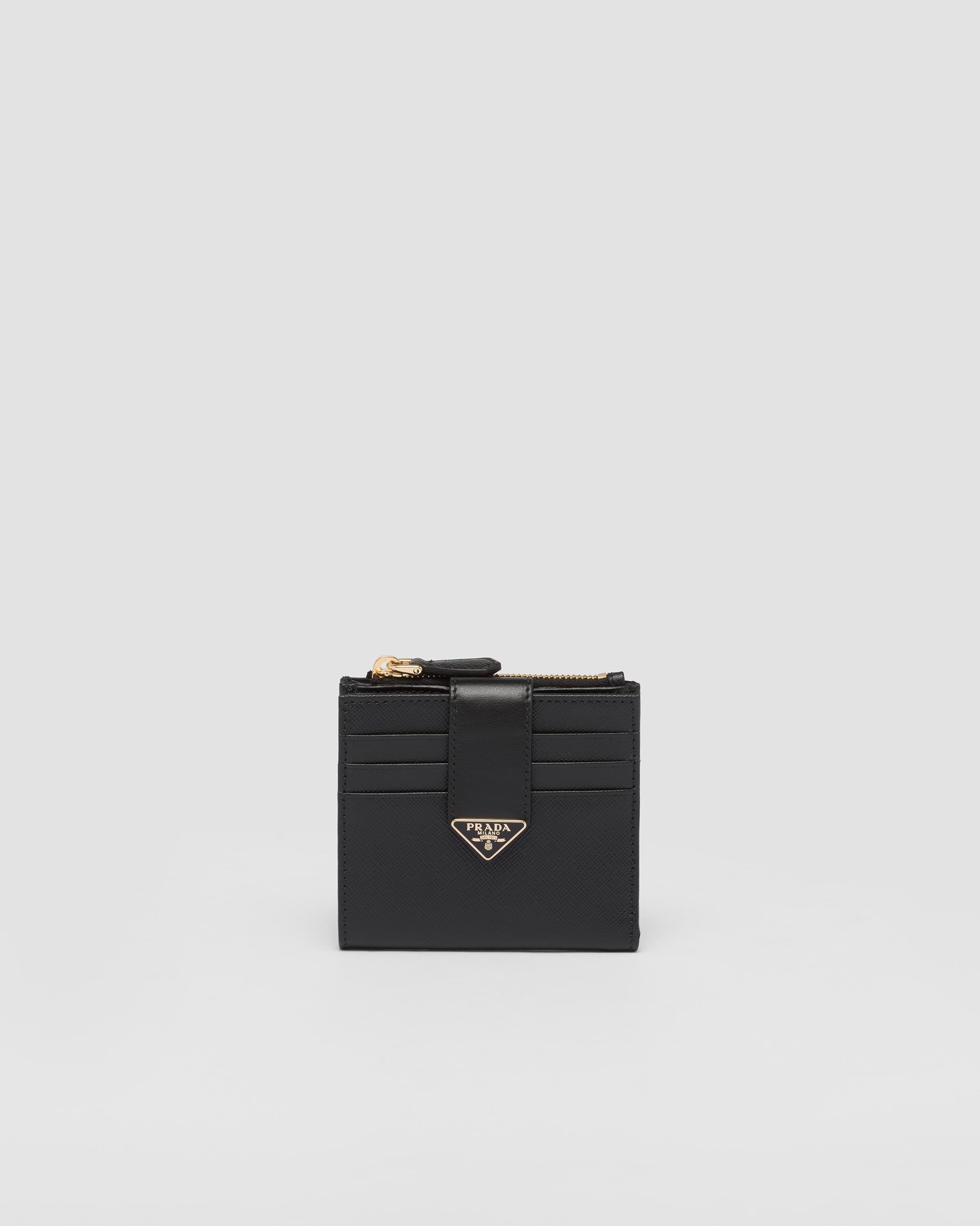 Small Saffiano and smooth leather wallet — Black — 1ML047_2DYG_F0002