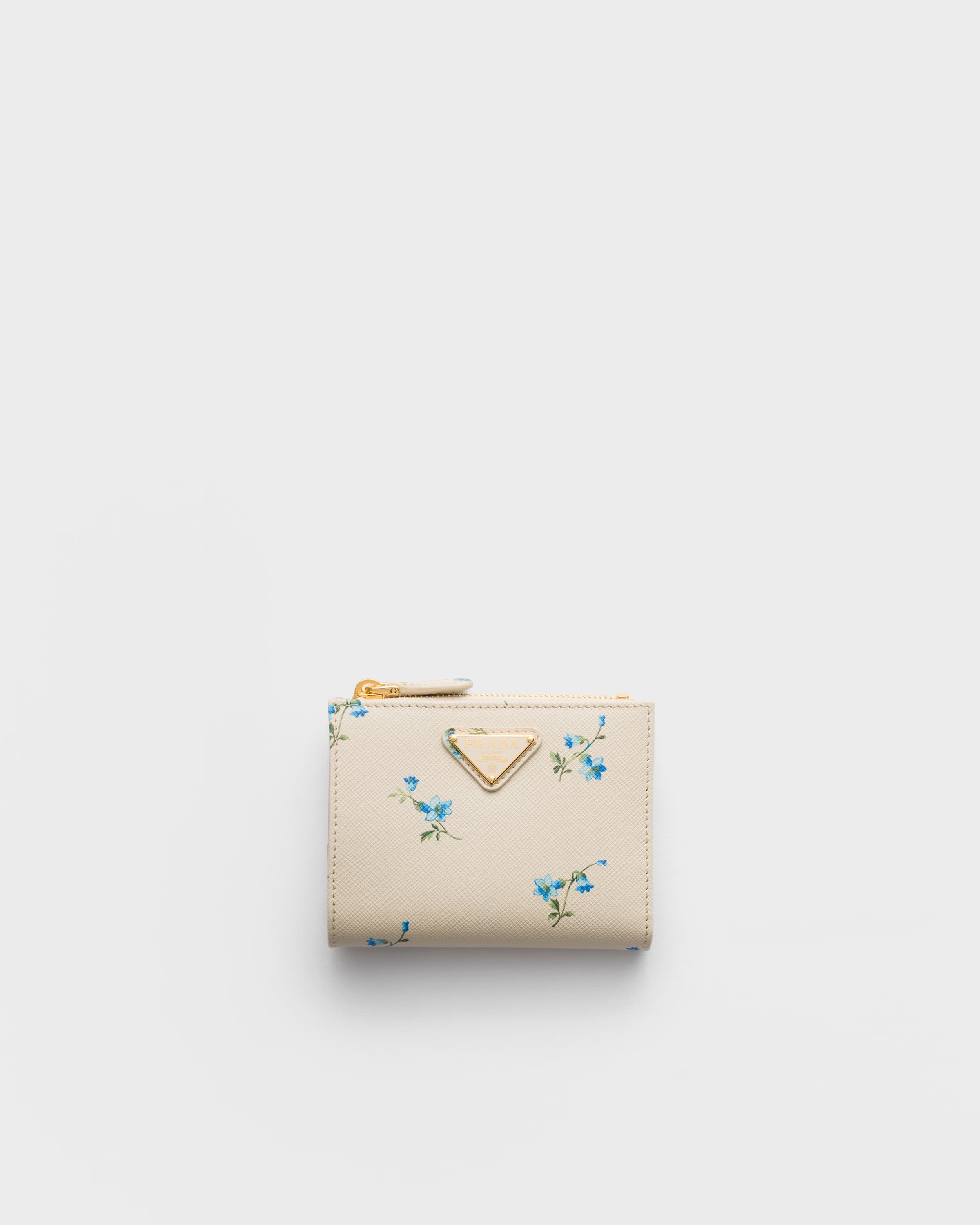 Small printed Saffiano leather wallet — Natural — 1ML050_2ZQ9_F0018