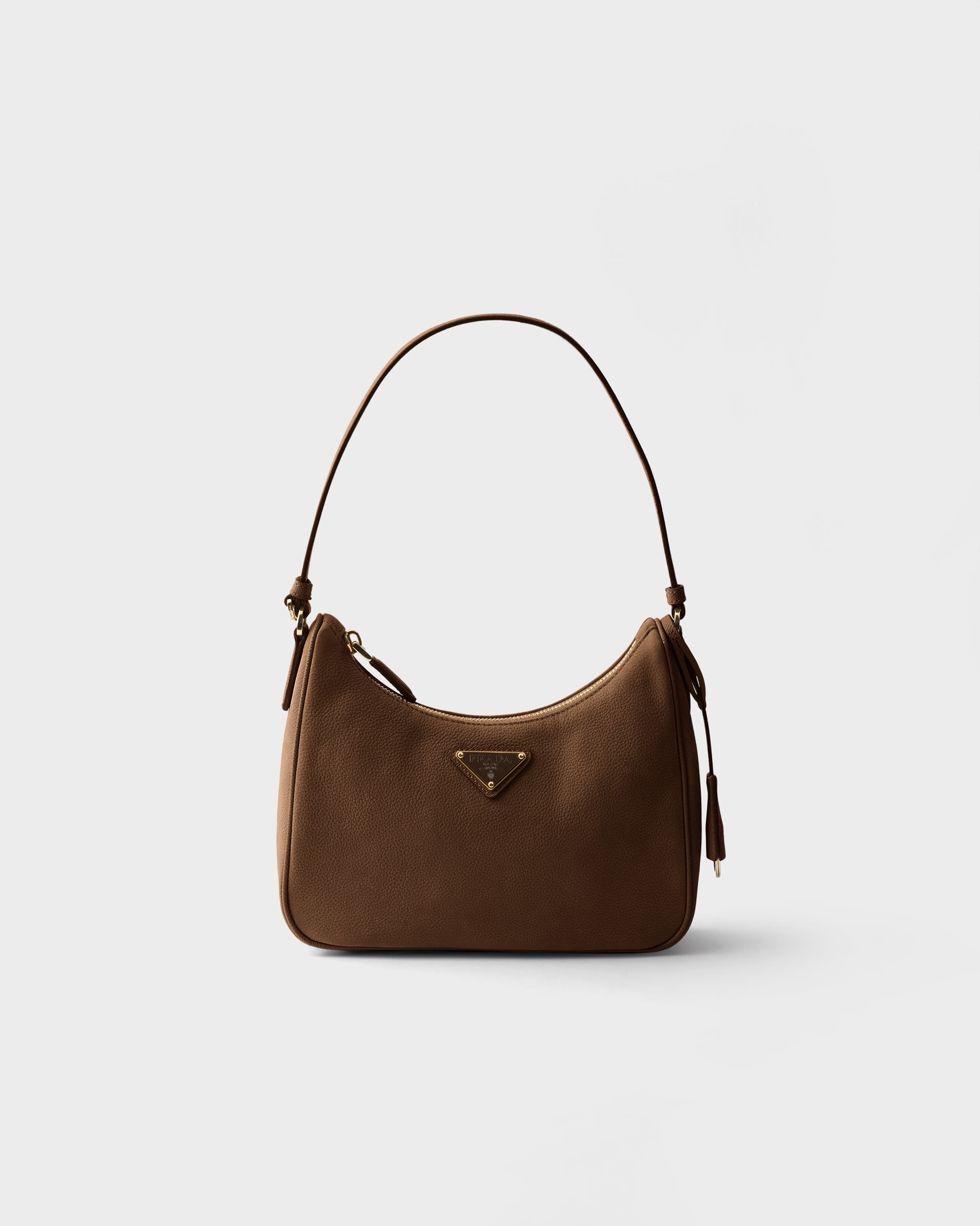 Re-Edition 2005 nubuck and Saffiano leather mini-bag — Cocoa Brown — 1N204W_2G63_F0324