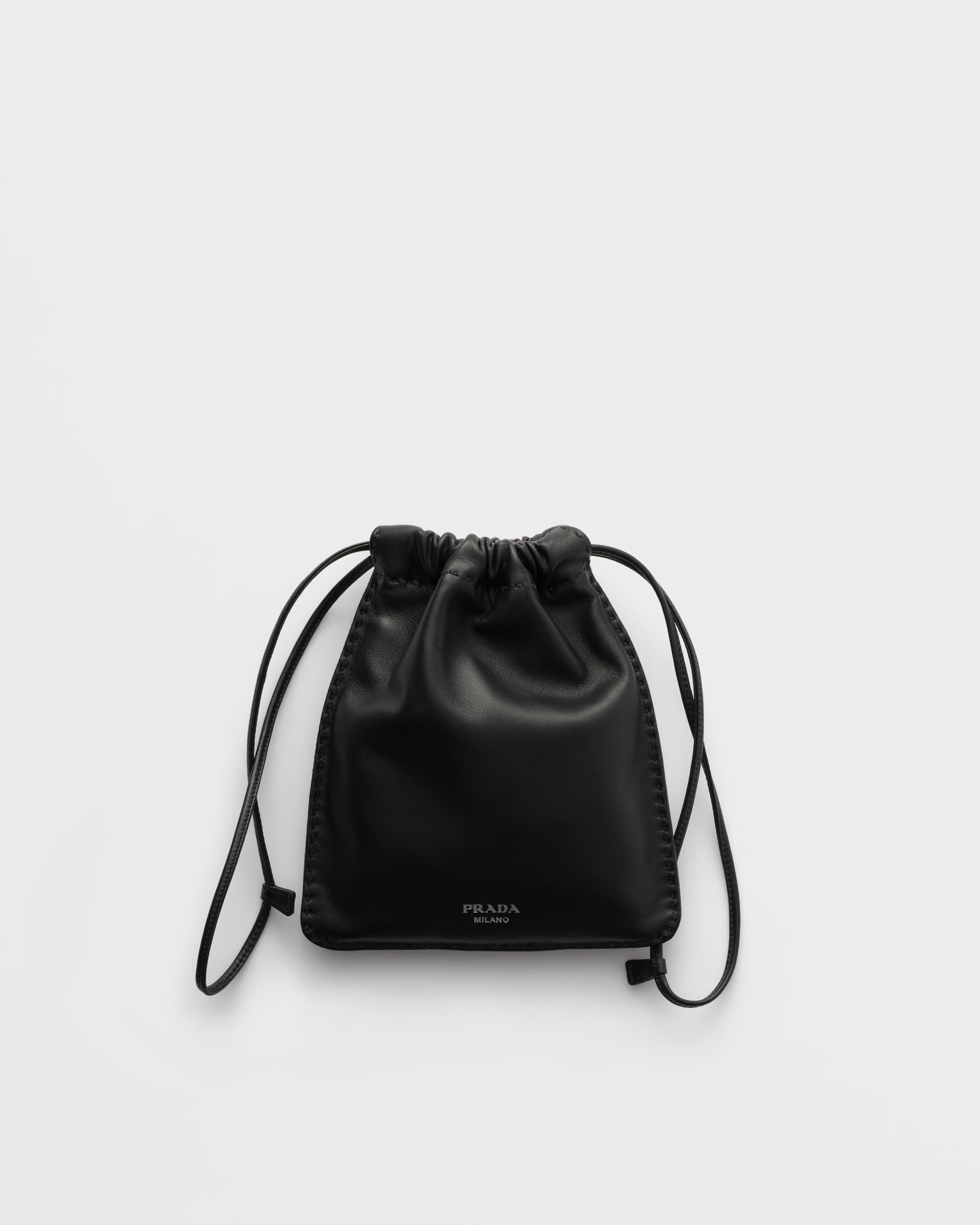 Nappa leather smartphone pouch — Black — 1ZT092_2DX8_F0002