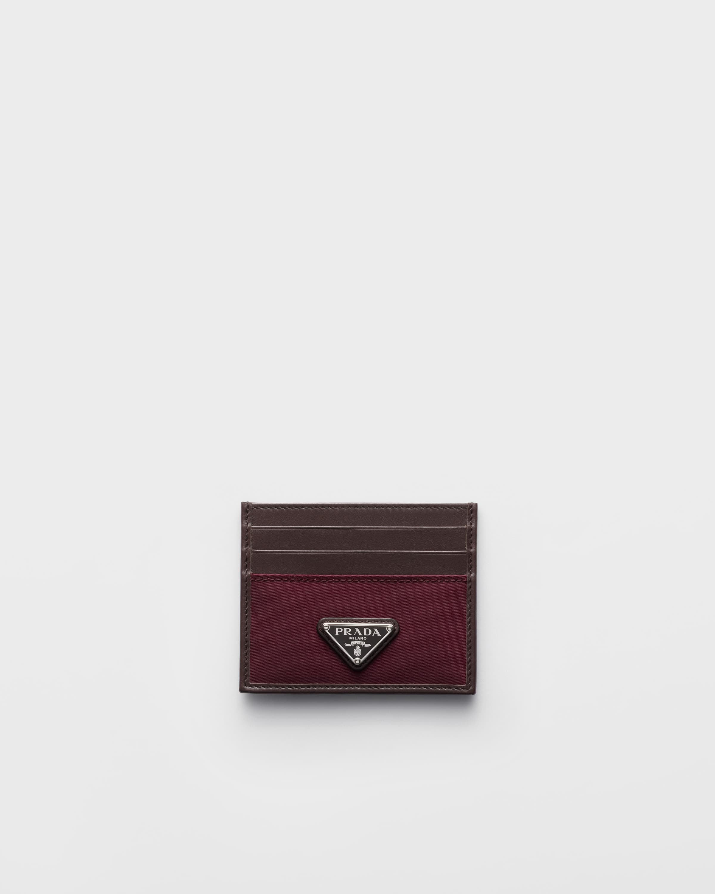 Speedrock Re-Nylon and leather card holder — Burgundy — 2MC025_2DW3_F0007