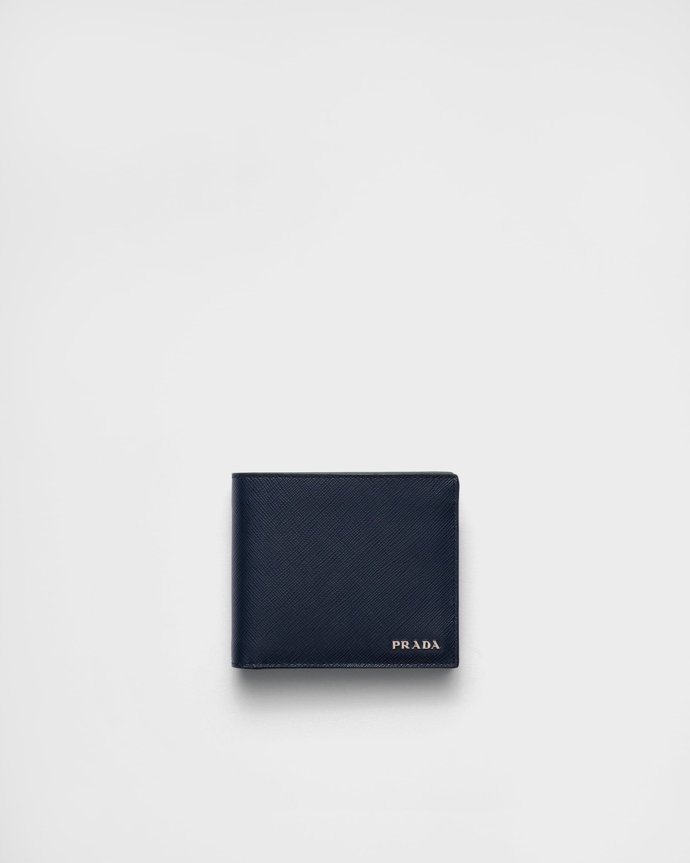 Saffiano leather wallet with coin purse — Baltic Blue/Marble Gray — 2MO738_2FPJ_F0KM3