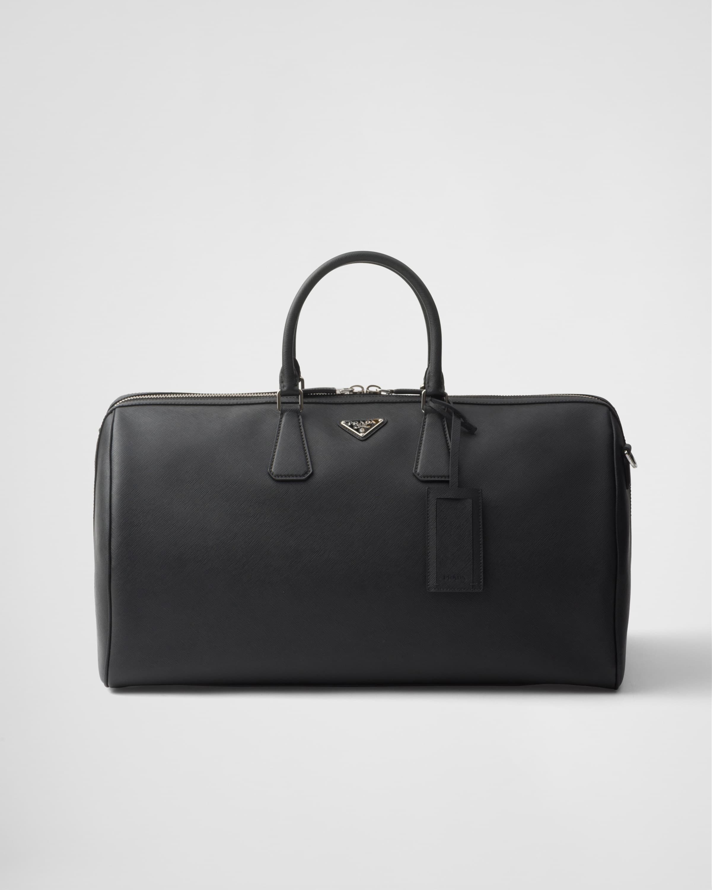 Saffiano Leather Travel Bag — Black — 2VC018_9Z2_F0002_V_OOO