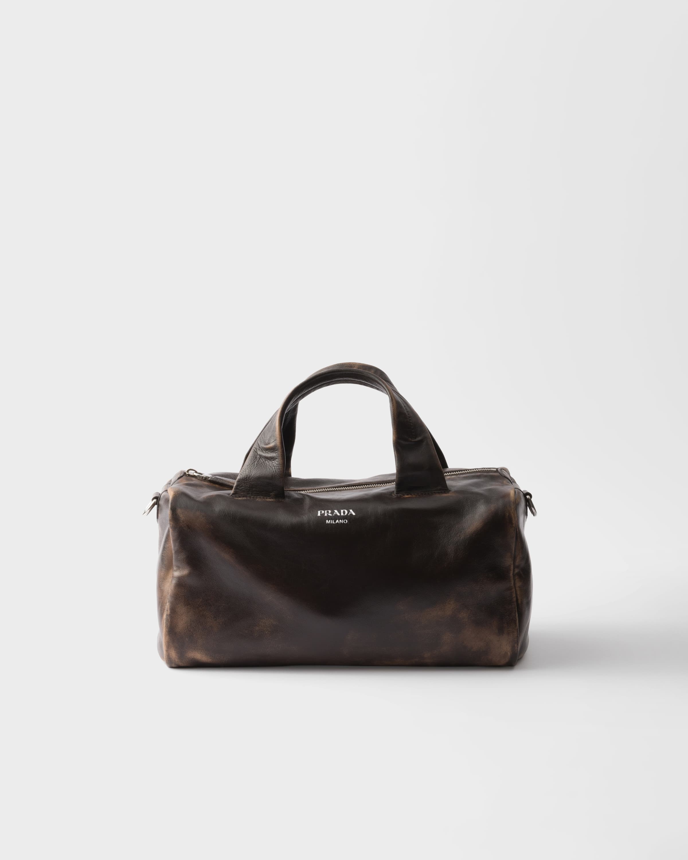 Small nappa leather duffle bag — Dark Brown — 2VC046_2C75_F0003_V_OOO
