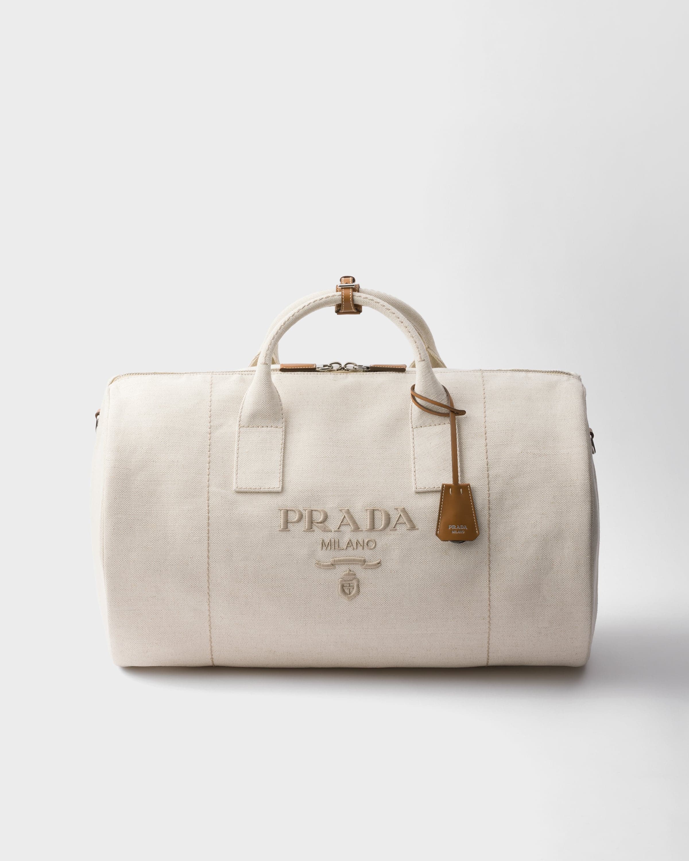 Linen blend duffle bag — Natural — 2VC051_2CX9_F0018_V_OOO