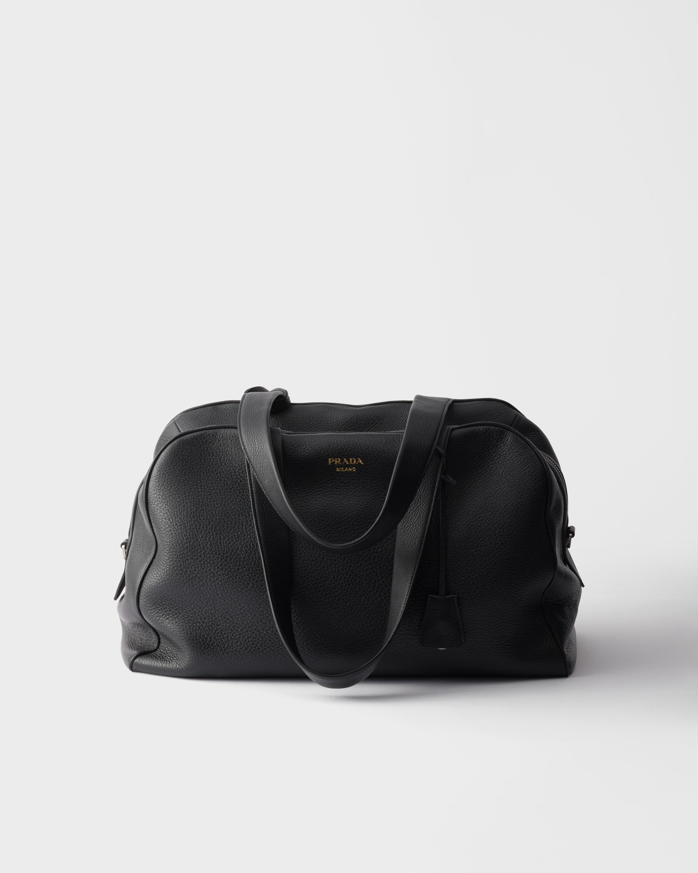 Leather duffel bag — Black — 2VC055_2HIK_F0002_V_OOO