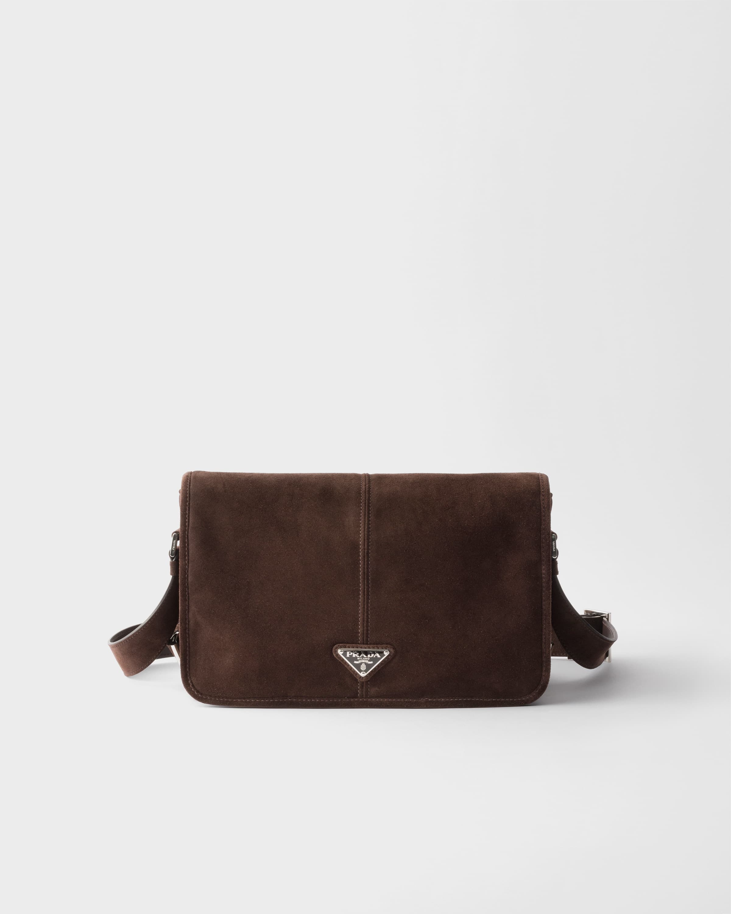 Suede shoulder bag — Dark Brown — 2VD073_2C4S_F0003_V_OOO