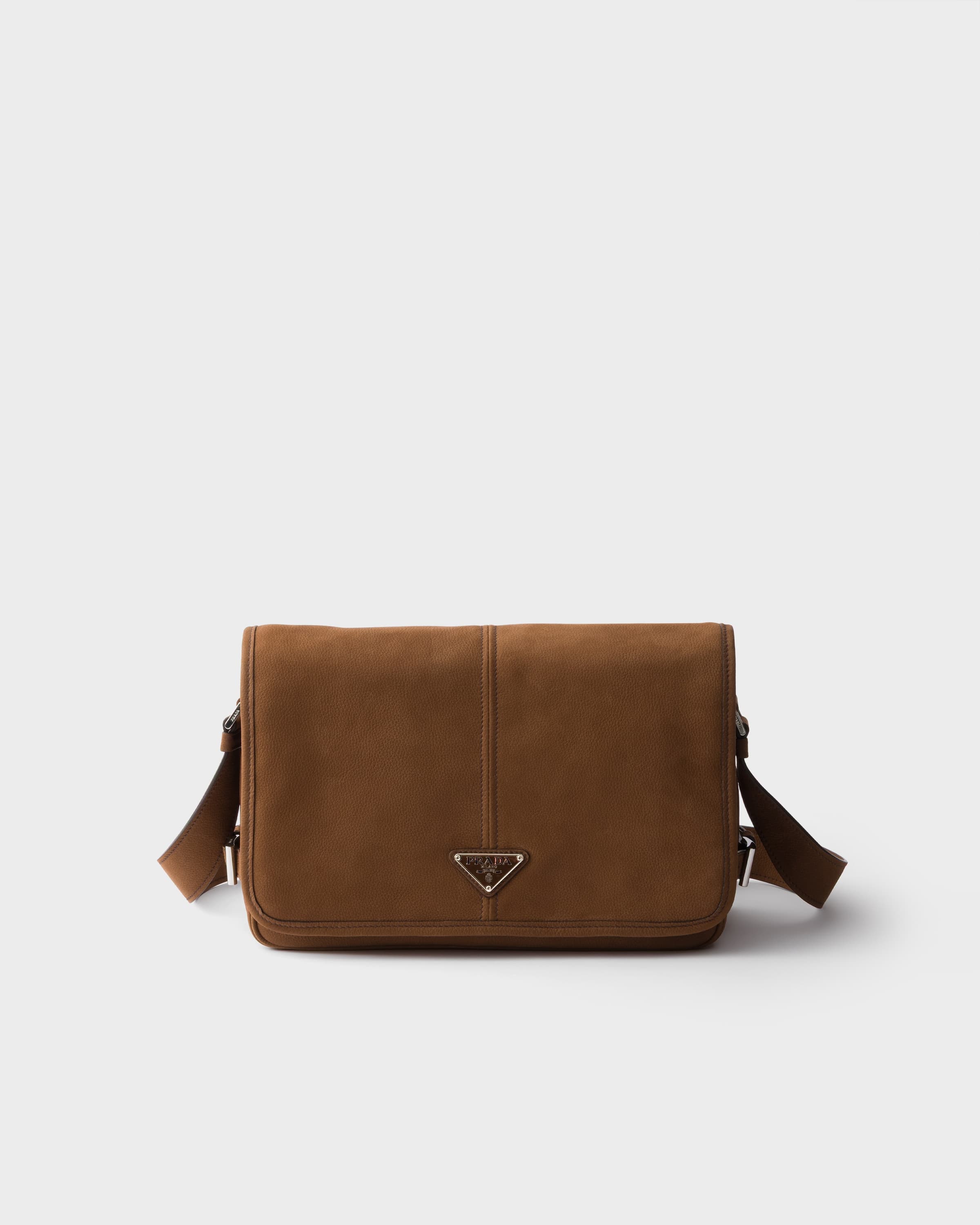 Nubuck leather shoulder bag — Cocoa Brown — 2VD073_2GB8_F0324_V_OOO