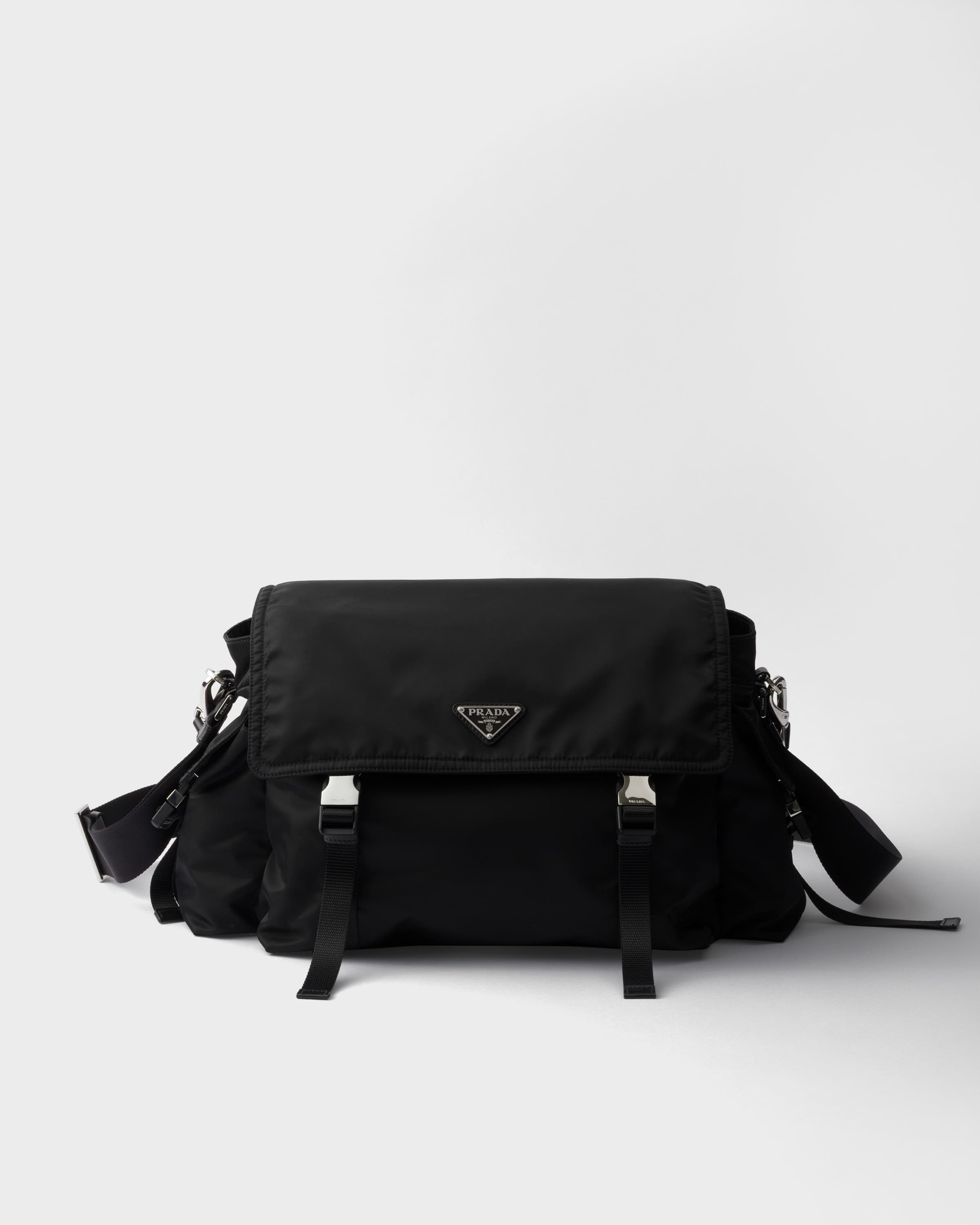 Explore Re-Nylon and leather bag — Black — 2VD082_2DW3_F0002_V_OOO