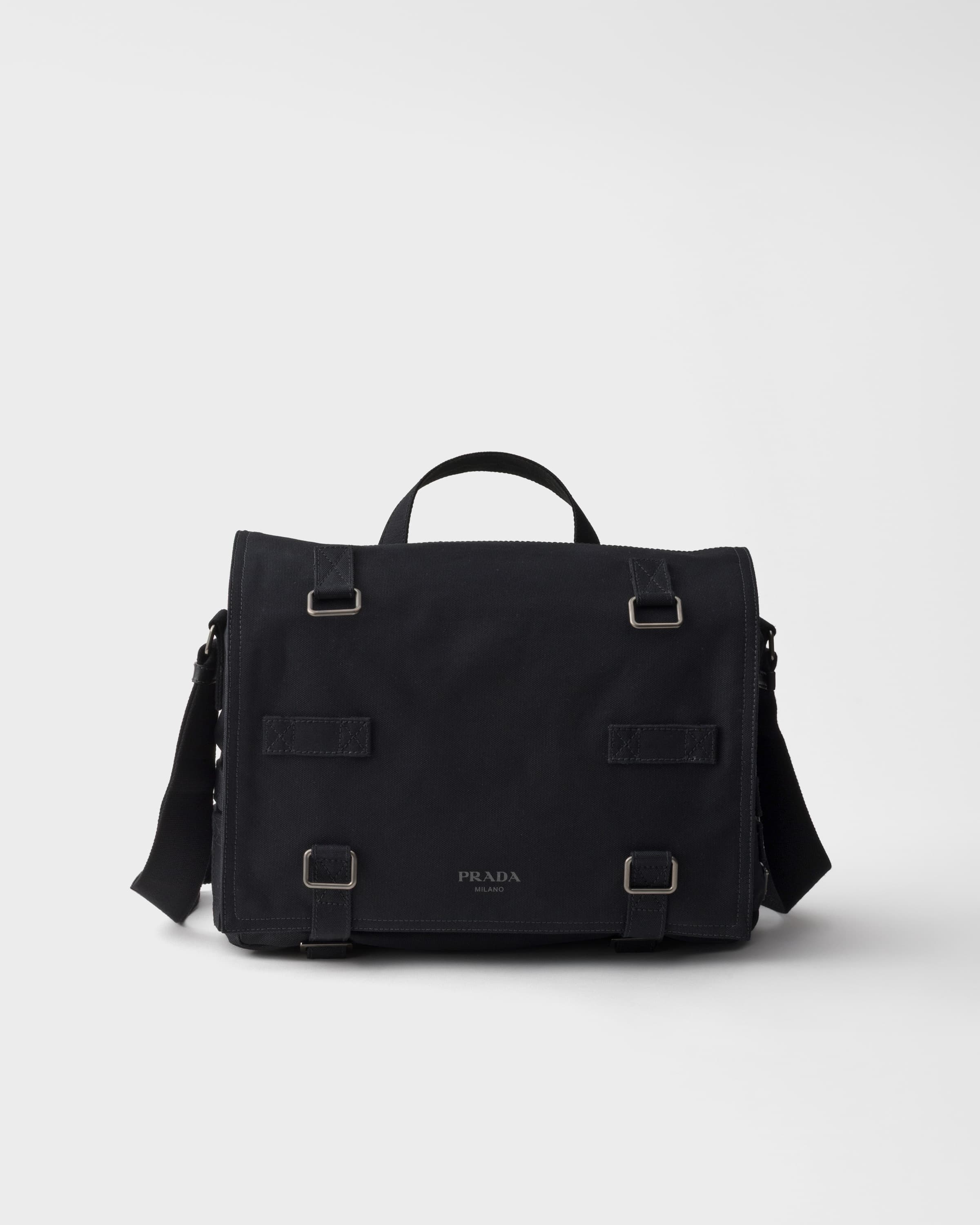 Canvas shoulder bag — Black — 2VD085_010_F0002_V_OOP