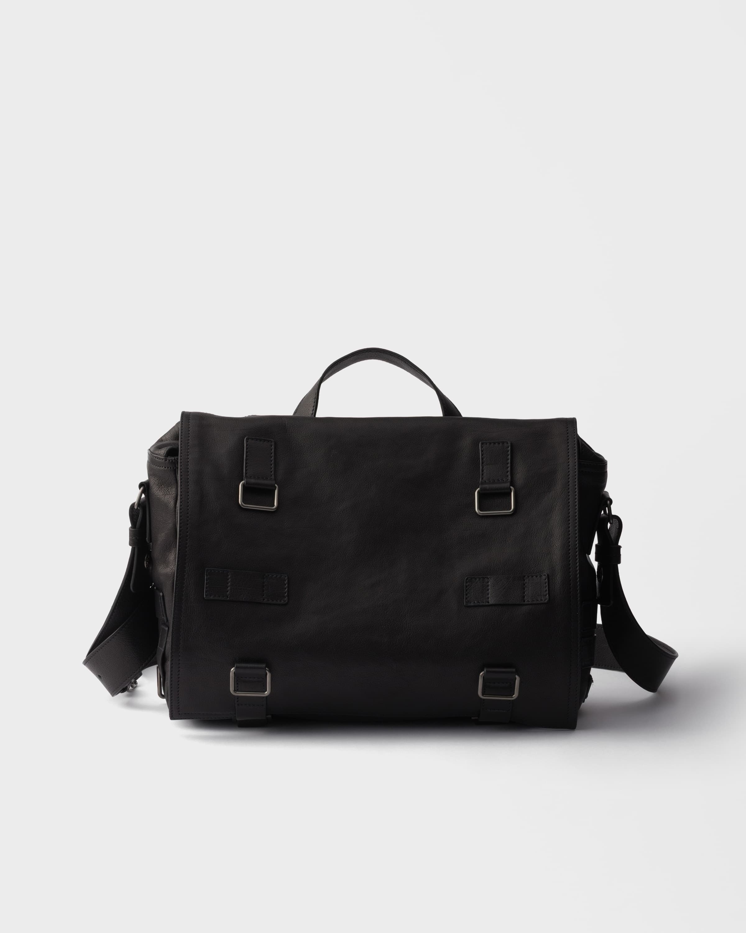 Leather messenger bag — Black — 2VD085_2HE8_F0002_V_TOP