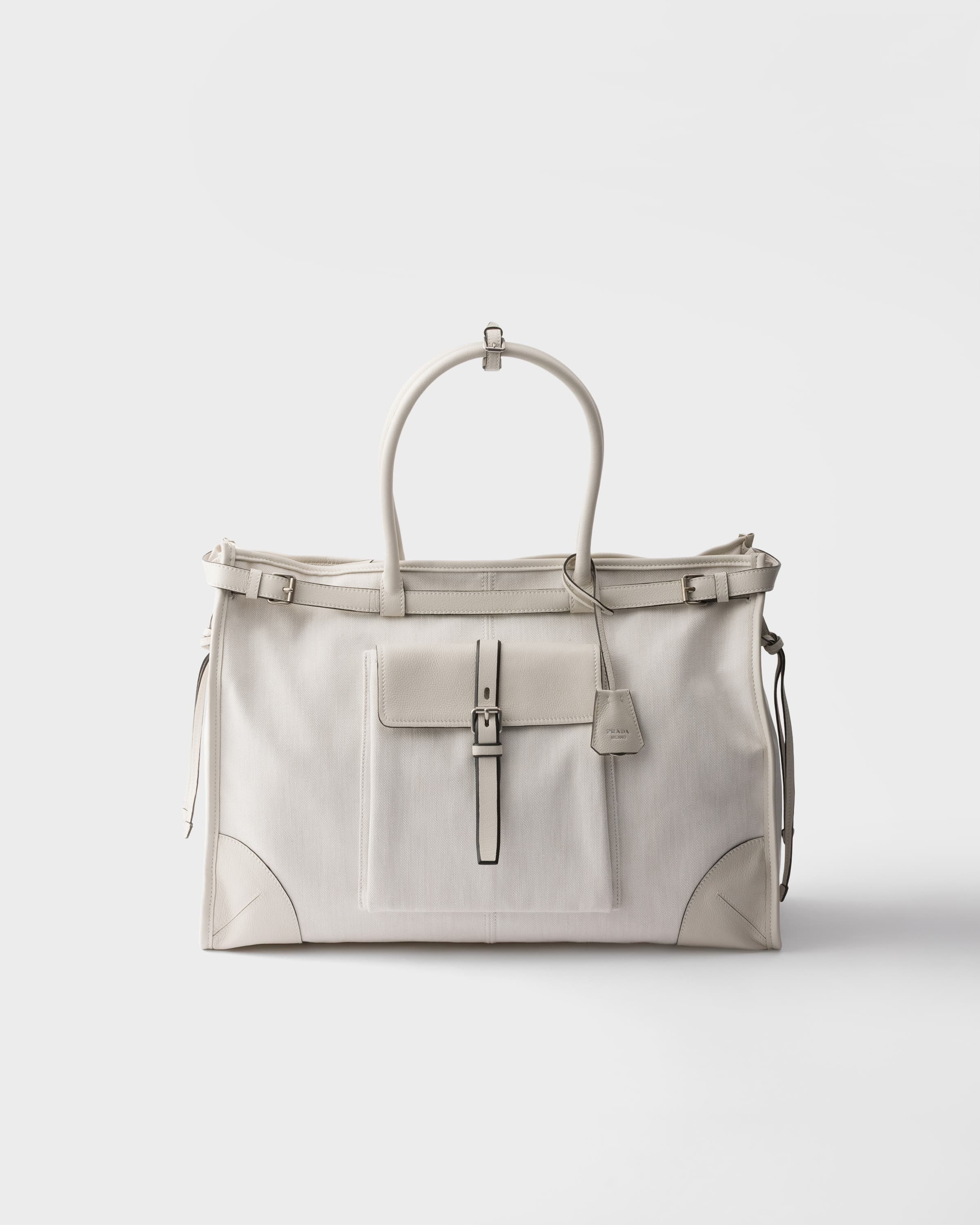 Bonnie denim and leather tote bag — White — 2VG128_2G6X_F0PG7_V_OTO