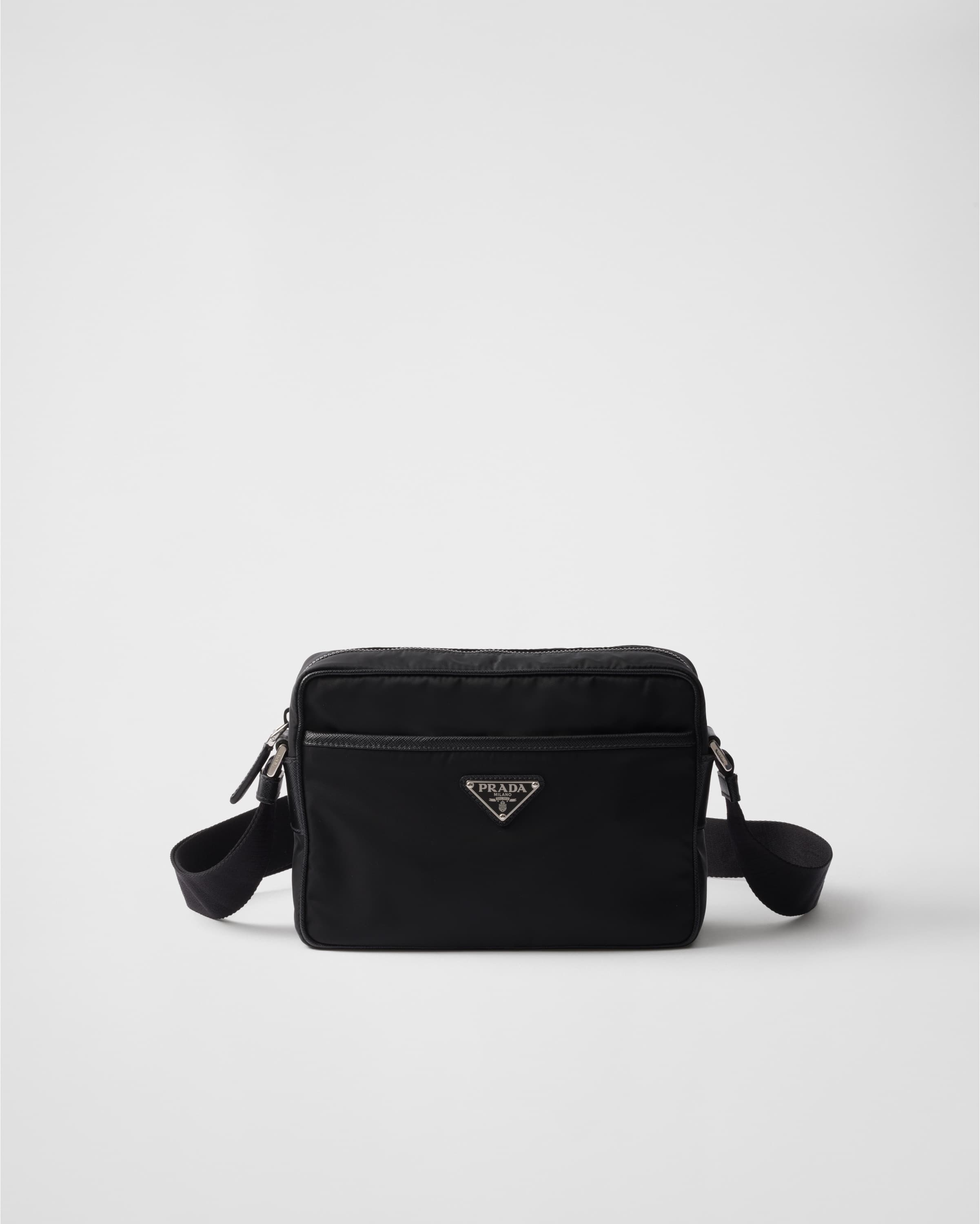 Re-Nylon and Saffiano shoulder bag — Black — 2VH048_2DMH_F0002_V_XOO