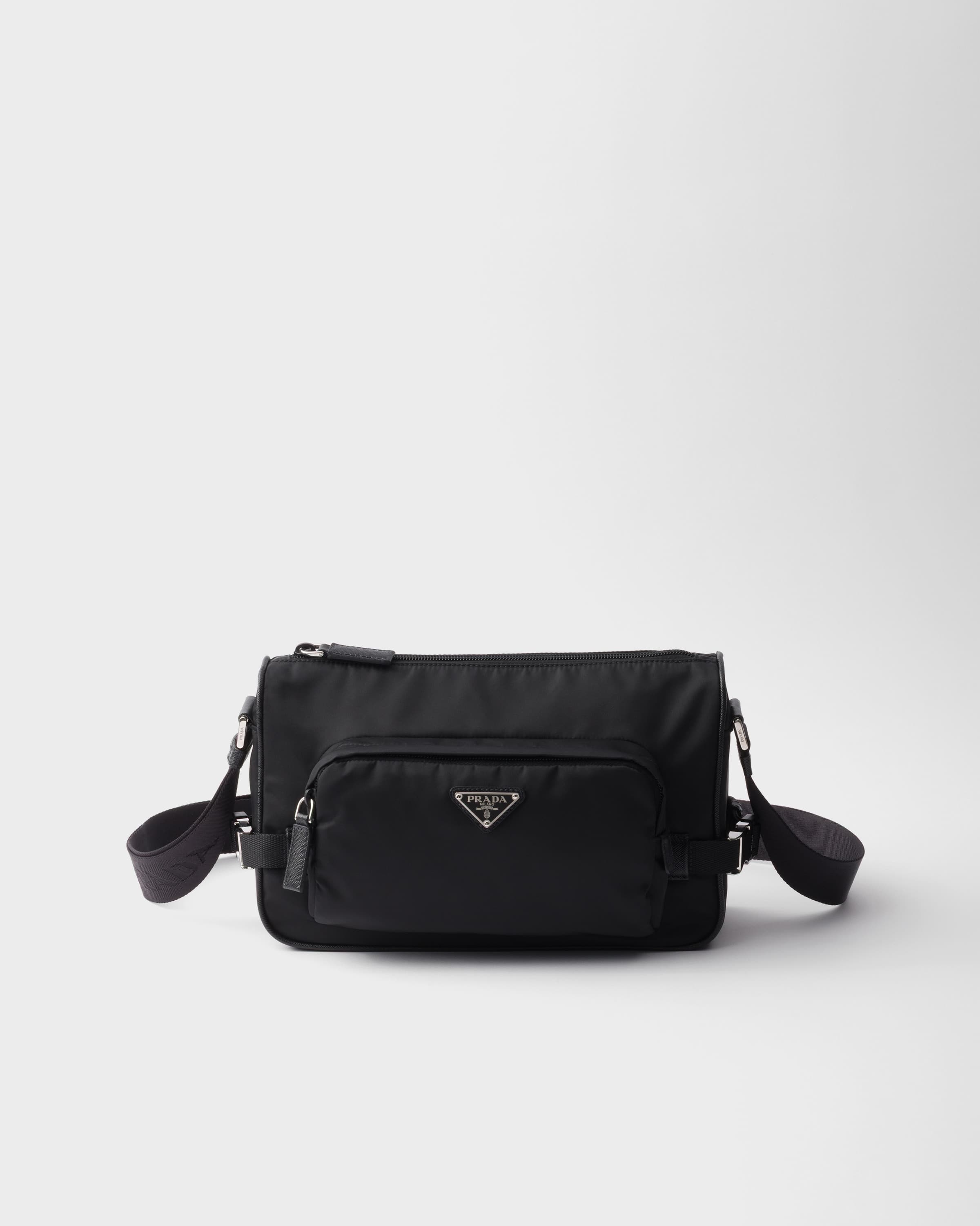 Medium Re-Nylon and Saffiano leather shoulder bag — Black — 2VH192_2DMG_F0002_V_OOO