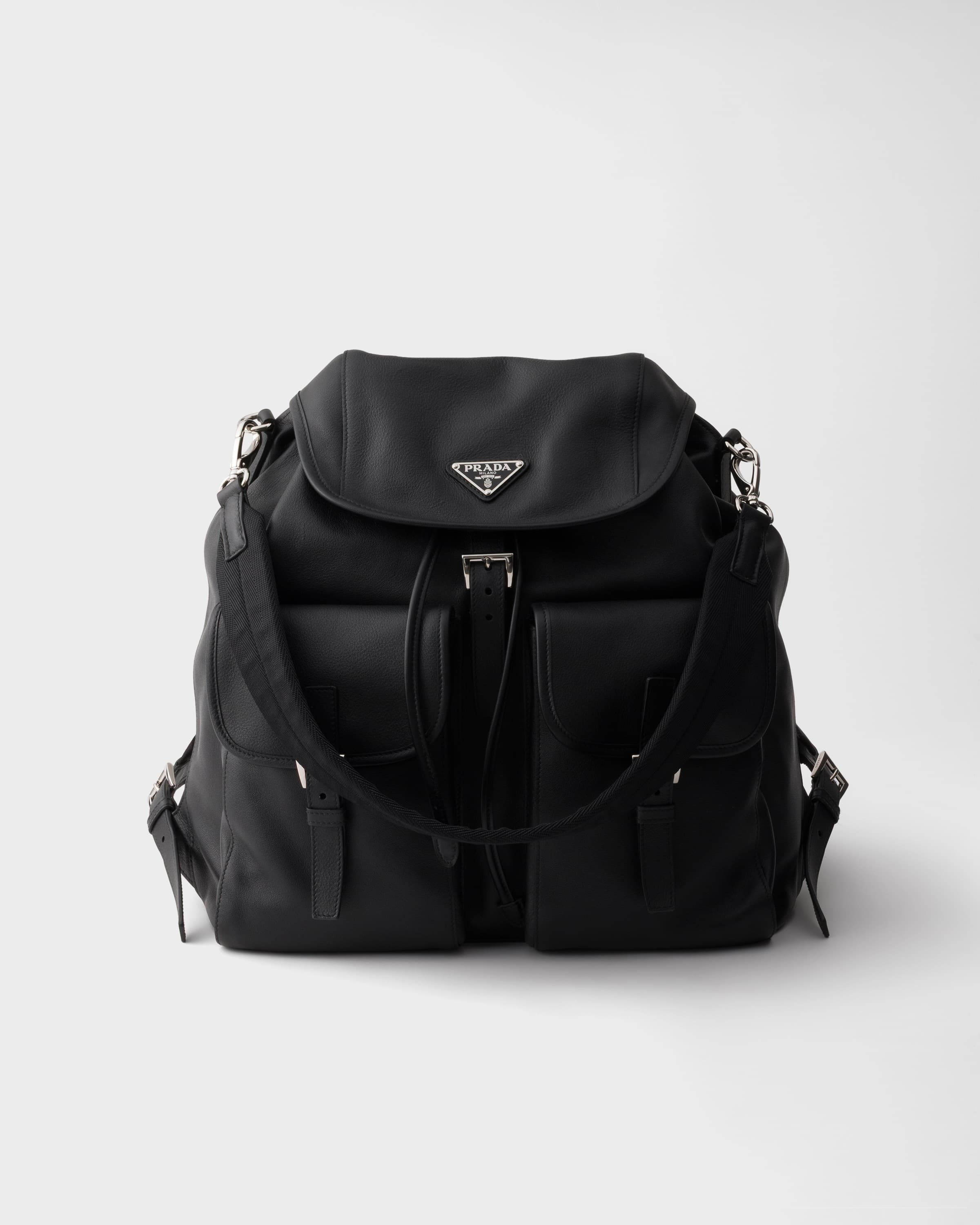 Leather backpack — Black — 2VZ110_2HE5_F0002_V_MMO