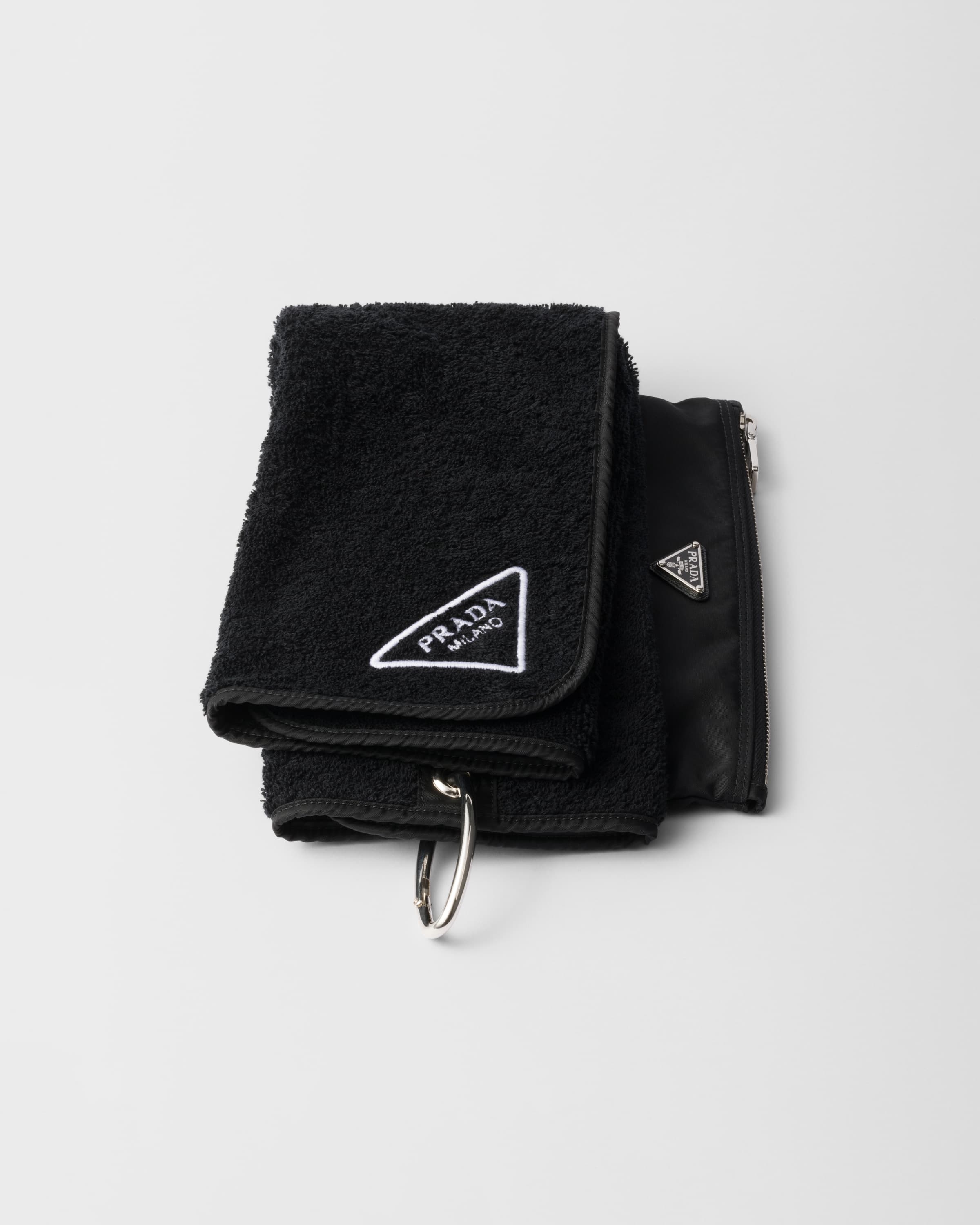 Re-Nylon sport towel pouch — Black — 2XD068_2C7C_F0002