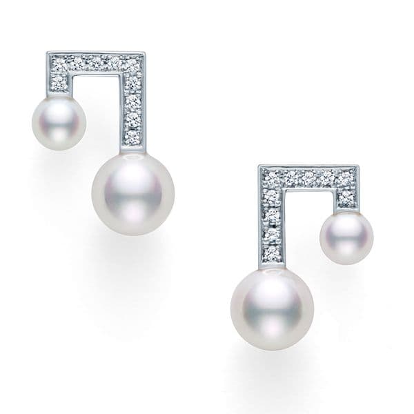 balance note diamonds pave Earrings — E-3979-18KWG