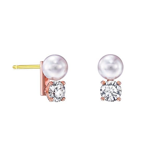 balance duo pearl & diamond Earrings — E-4218-18KSG