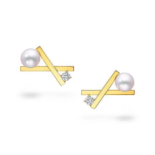 balance cross Earrings — E-4227-18KYG