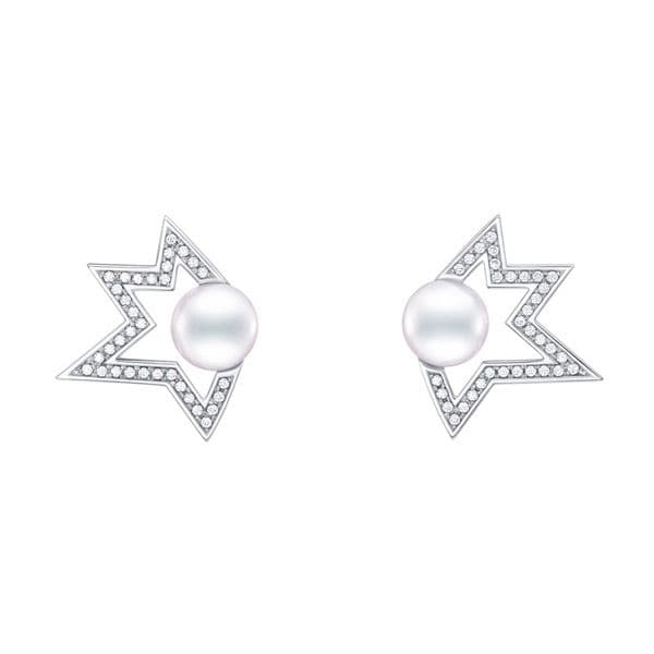 comet plus diamonds pave Earrings — E-4337-18KWG
