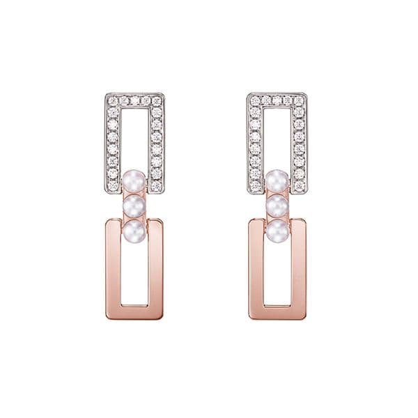 Linkage Earrings — E-4357-18KSG-18KWG