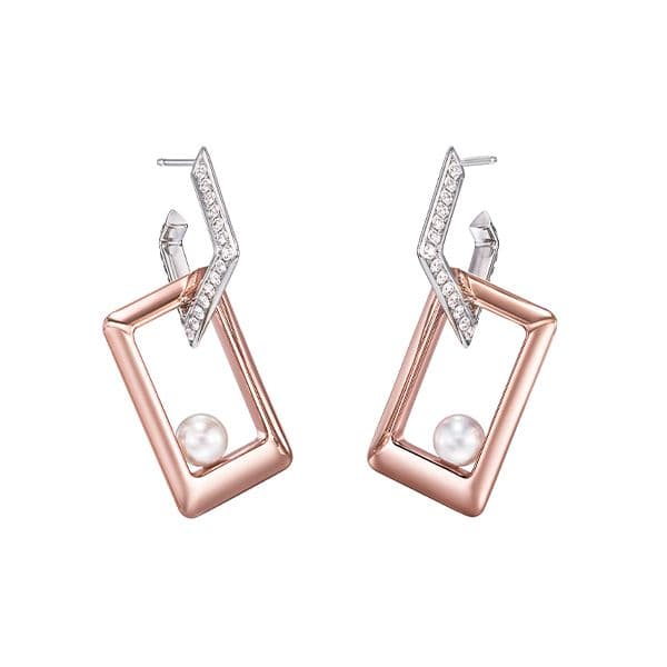 Linkage Earrings — E-4358-18KSG-18KWG