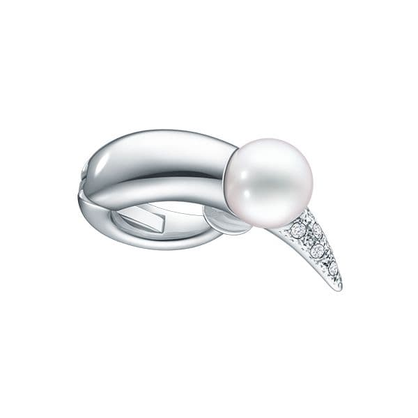 danger horn plus diamonds pave Ear Cuff — E-4423-18KWG