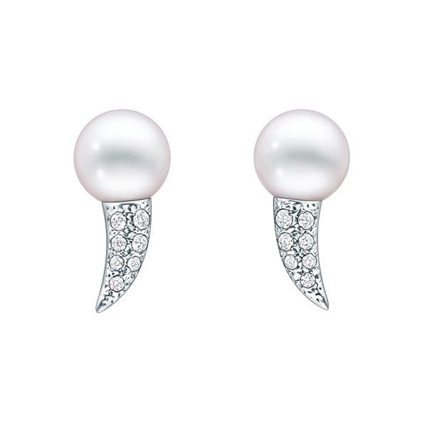 danger fang diamonds pave Earrings — E-4430-18KWG
