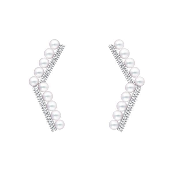 balance arm diamonds pave Earrings — E-4452-18KWG