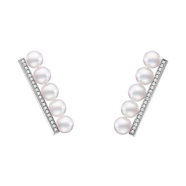 balance plus diamonds pave Earrings — E-4464-18KWG