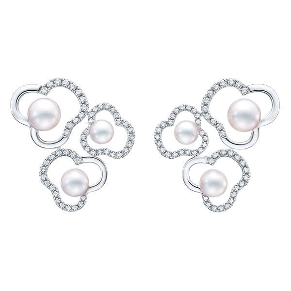 chants diamonds pave Earrings — E-4472-18KWG