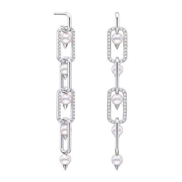 danger links diamonds pave Earrings — E-4506-18KWG