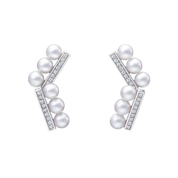 balance arm neo diamonds pave Earrings — E-4515-18KWG