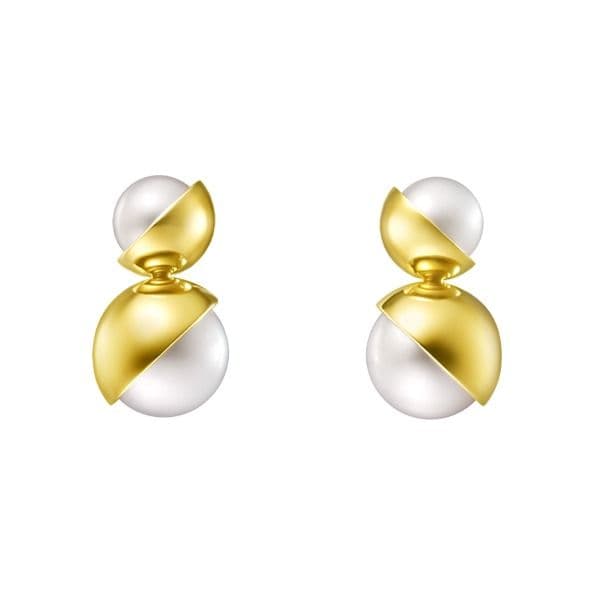 ARLEQUIN SLASHED Earrings — EC-4397-18KYG