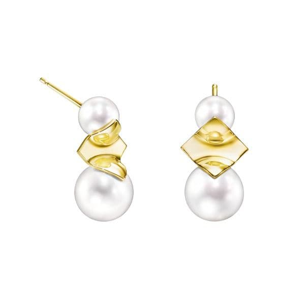 SQUARE LEAF Earrings — EC-4488-18KYG