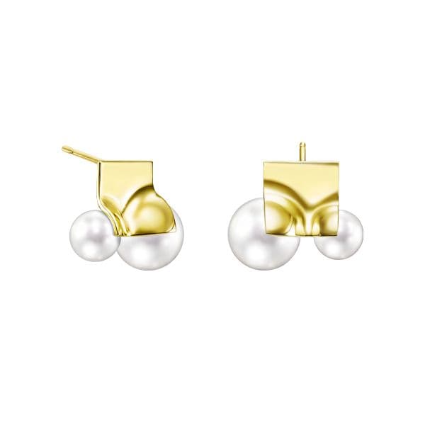 SQUARE LEAF Earrings — EC-4489-18KYG