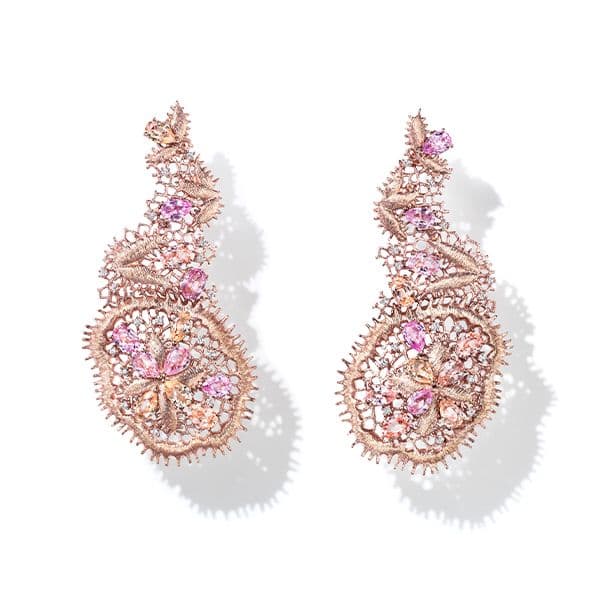 Dentelle Padparadscha Earrings — EI-4062-18KSG