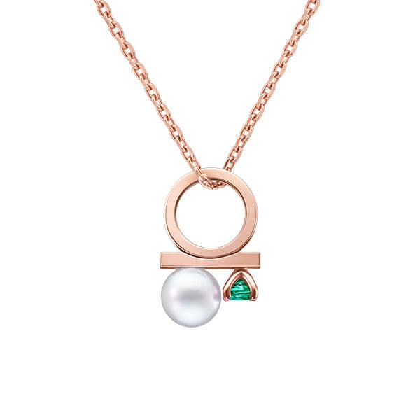 "petit" balance class charm emerald Pendant — P-16965-18KSG