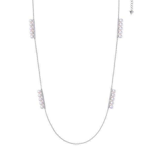 balance plus diamonds pave Necklace — P-17025-18KWG
