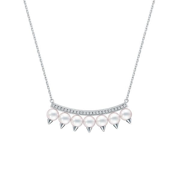 danger plus diamonds pave Necklace — P-17146-18KWG