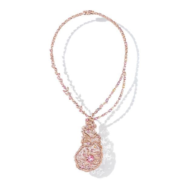 Dentelle Padparadscha Necklace — PIS-16694-18KSG