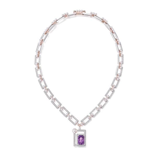 Linkage Necklace — PIS-17096-18KSG-18KWG
