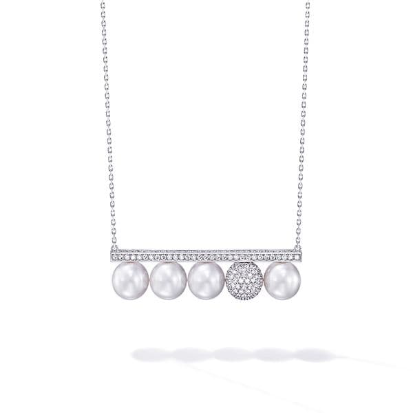 balance decade pearls & diamonds Necklace — PN-17028-18KWG