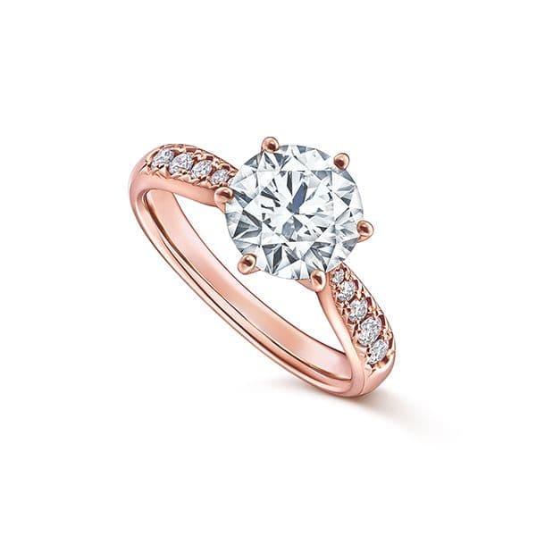PIACERE Solitaire Pave Ring — RD-F2120-18KSG